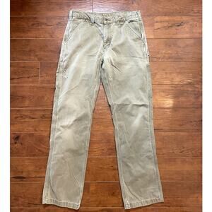 Carhartt B324 Duck Canvas Work Pants 33x34 Distressed Worn Utility Carpenter